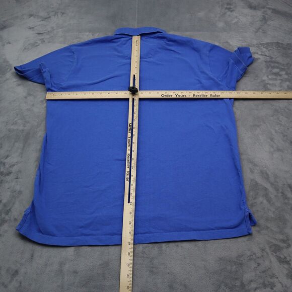 Nautica Shirt Mens L Blue Polo Short Sleeve Collared Button Cotton Embroidered - Picture 3 of 16